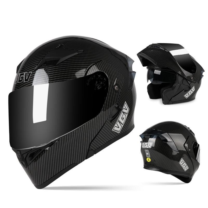 VGV Double Lens flip up helmet Openable motorcycle helmet Various Tinted Lens Sun protection glare and UV rays Modular cycling