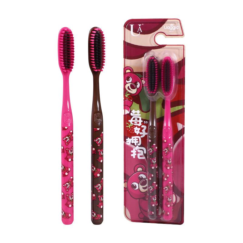 Adult Toothbrush Head Extended Widened Individual Packing Advanced Soft Bristle Brush Teeth Oral Cleaning Daily Necessities розовый