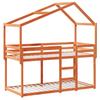 Bunk Bed with Canopy Wax Brown 90 X 190 Cm Solid Pine Wood