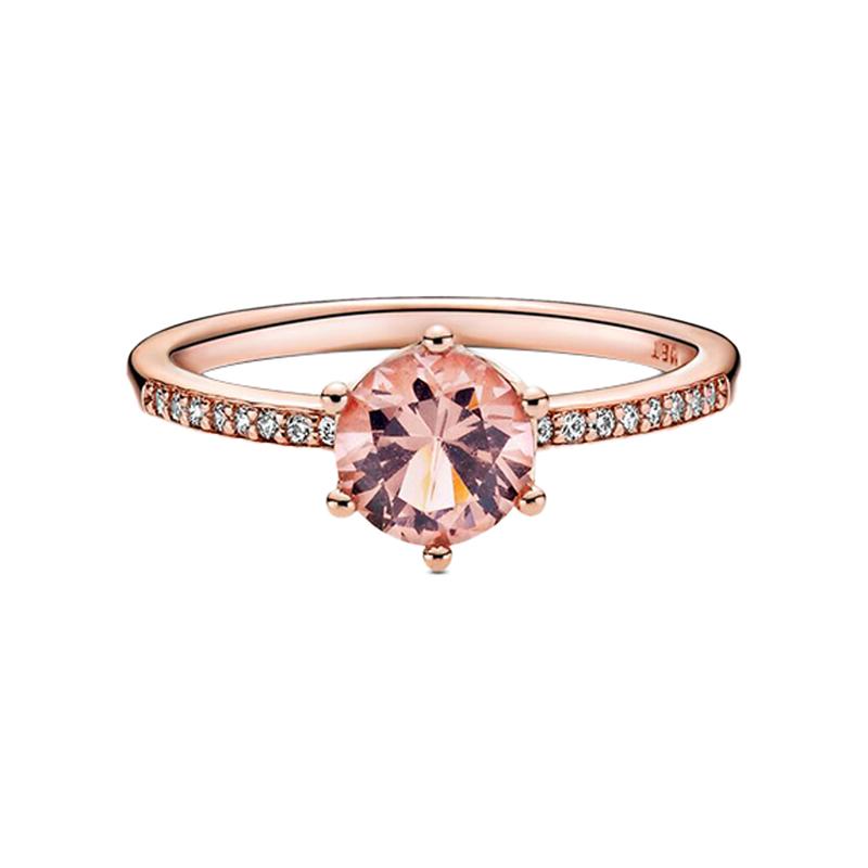Pandora Sparkling Crown Solitaire Alloy Ring Women s Pink 188289C01 золотой