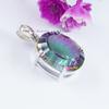 Big Mystic Topaz Pendant - 925 Sterling Silver Pendant - Oval Topaz Pendant - Gift for Wife- Engagement Pendant - Handmade Pendant