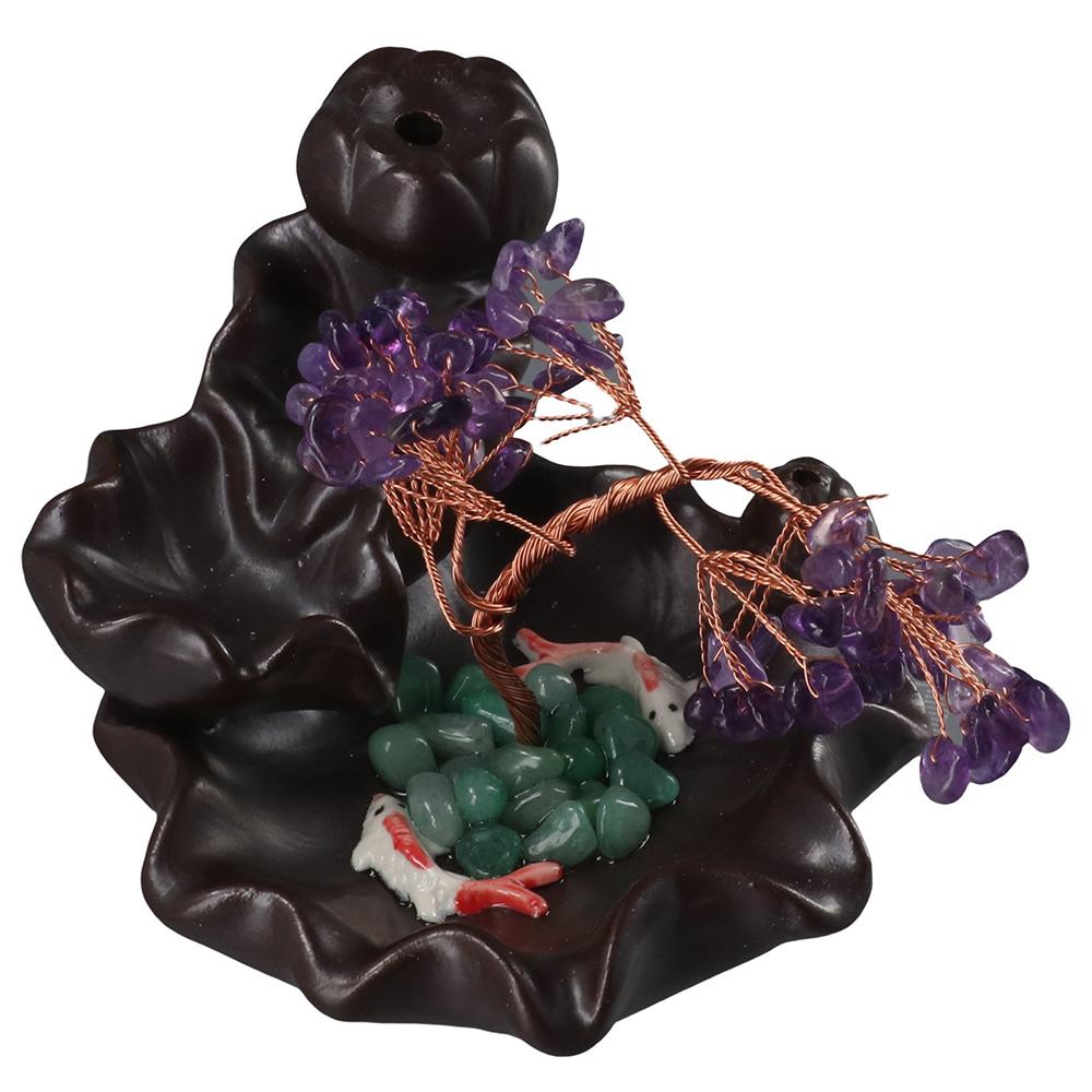 

Ceramic Backflow Incense Burner Handmade Ceramic Lotus Aromatherapy Stove Meditation