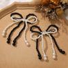 1PCS Double Layered Pearl Bead Bowknot Charm Shoe Buckle Handmade Shoes Clip Decoration Bag Pendant Bow Key Chain Accessories