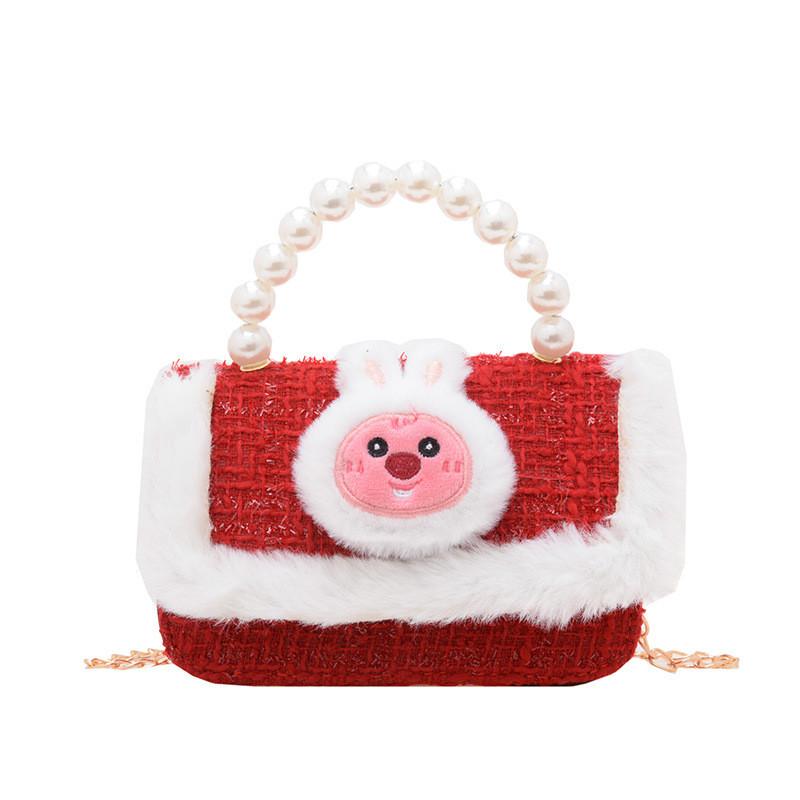 Charming Cartoon Style Red Pu Childrens Handbag With Breathable And Durable Design For Young Girls