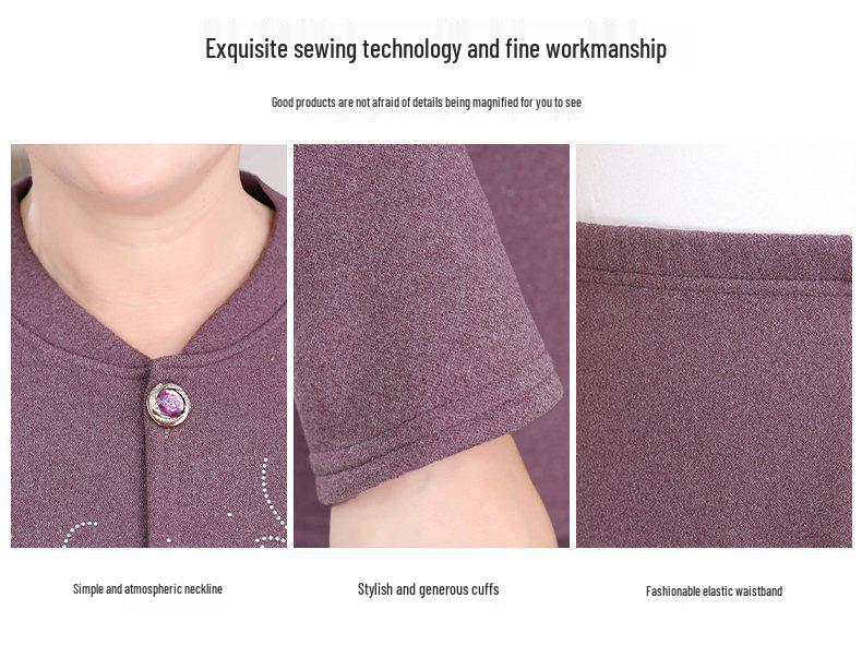 Thick Fleece-Lined Velvet Cardigan & Pants Set for Elderly Women, Plus Size - Perfect Winter Wear for Moms