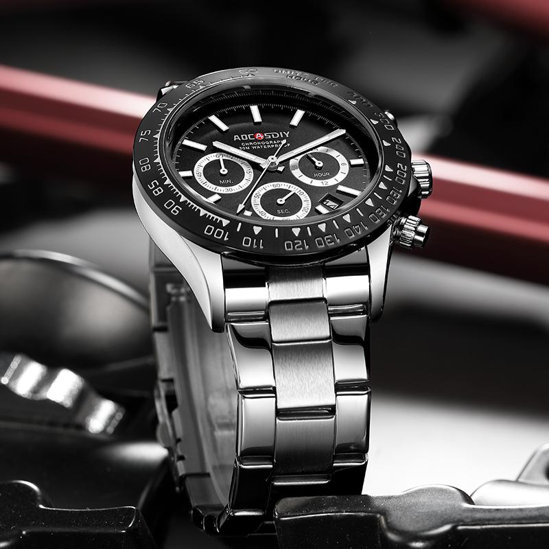 Quarzuhr für Herren Business Gold Schwarz Edelstahl Mode Klassisch Luxus Multifunktional Analog Armbanduhren Reloj Hombre