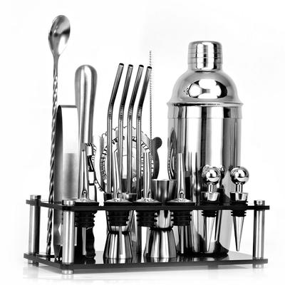 20pcs Cocktail Set Boston Shaker Mixer Stainless Drink Making Kit for Home Bar Use