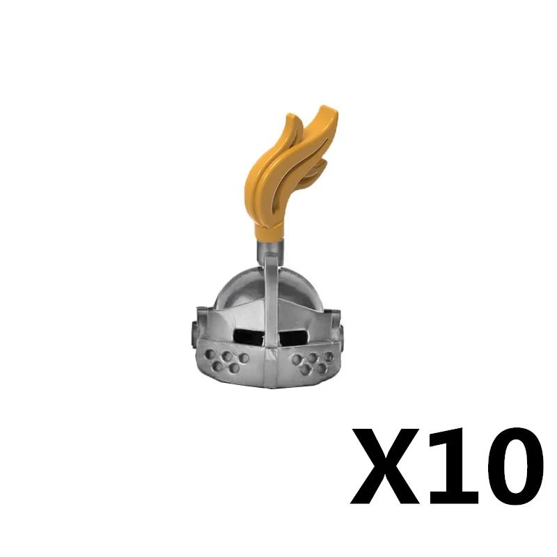 Medieval Knight MOC Building Block Helmet Mask Soldier Weapon Short Trident Shoulder Armour Vest Gun Hoe Axe Sword Toy Gift K049