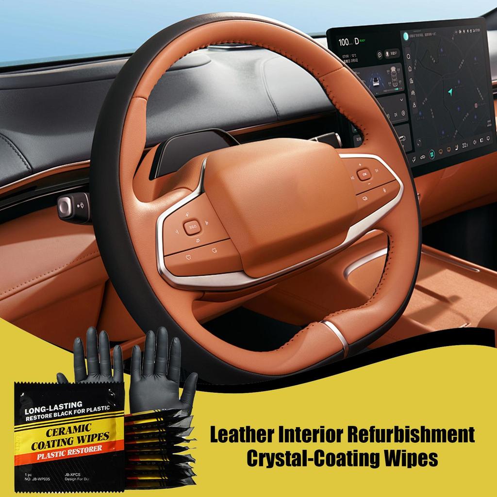 Car Cleaning Wipes Interior Coating Cleaner For Vehicle Powerful Car Cleaning Wipes For Dashboard Leather Restoration Automotive