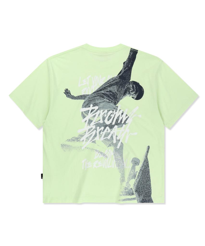 BROWNBREATH Kickflip Graphic Tee - Lime