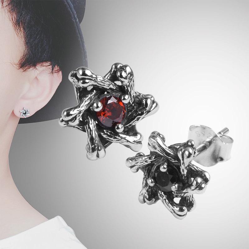 

Men s Trendy Black Six-Pointed Star Stud Earrings - Vintage Ear Jewelry