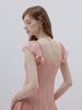 Sinseuden Coral Pink Ruffle Mini Dress