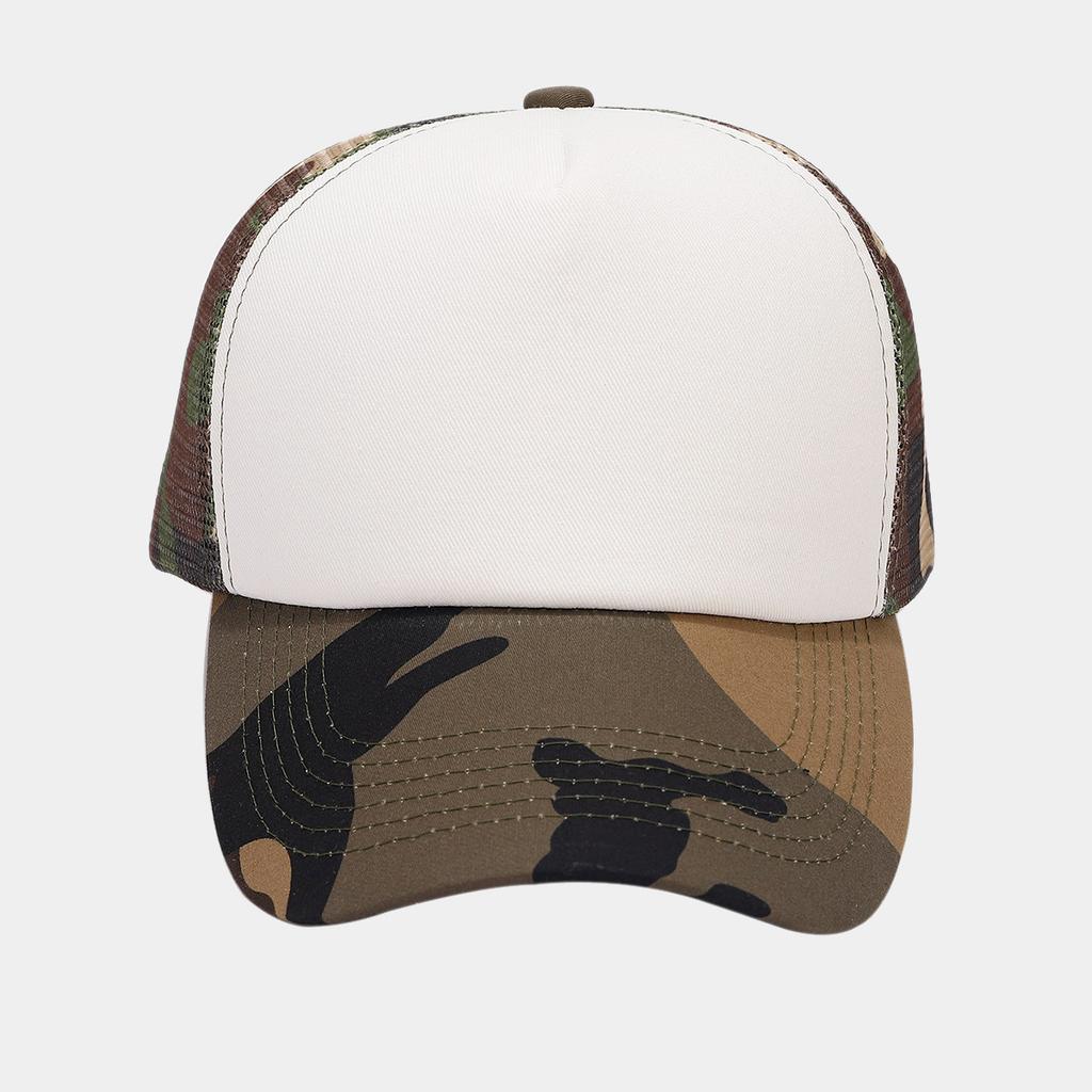 High Quality Low MOQ 5 Panel Unisex Blank Trucker Hats Cotton Fabric Adjustable Size Curved Brim Mesh Baseball Trucker Cap