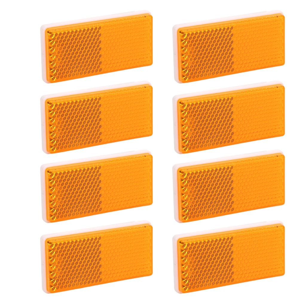 8Pcs Rectangular Reflectors Water Proof Self Adhesive Rectangular Reflective Stickers for Trailer Truck Tractor Boat