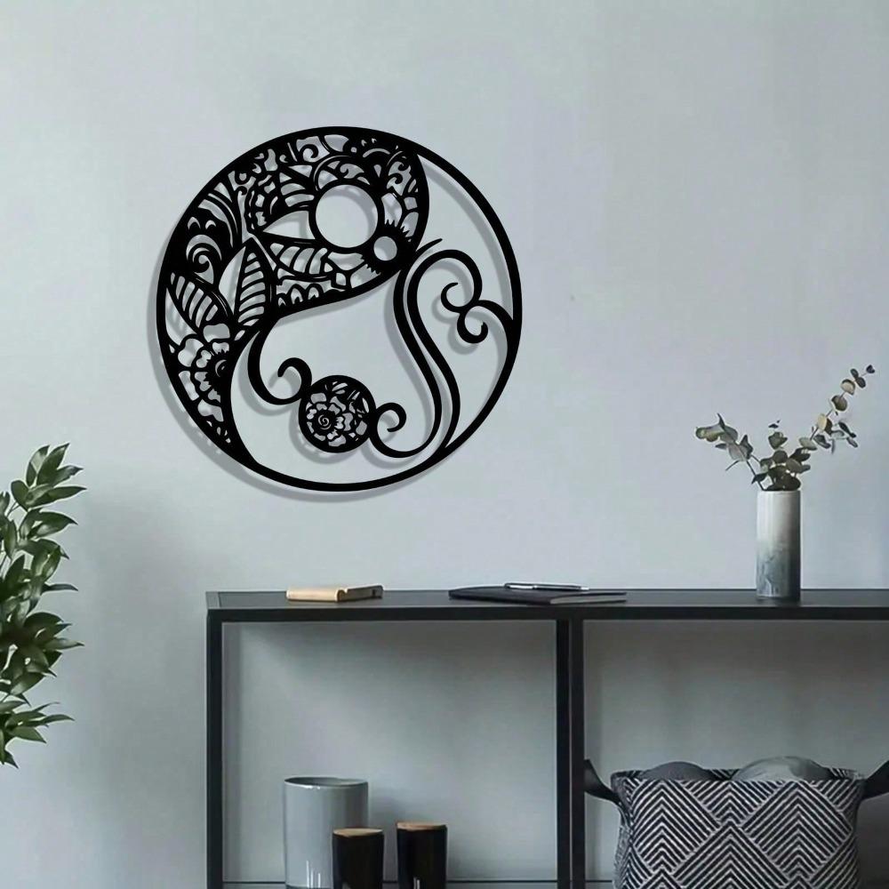 Vintage Mandala Metal Wall Art, Weather Resistant Iron Sculpture for Home Garden Balcony Christmas Gift