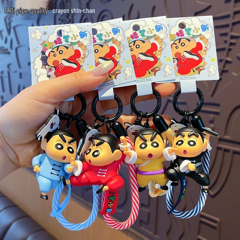 Genuine Crayon Shin-chan Kung Fu Keychain Backpack Pendant Anime Doll