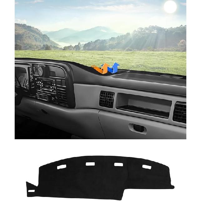 Autorder Dashboard Cover Mat For 2002-2005 Dodge Ram 1500 & 2003-2005 2500/3500 Accessories Dash Cover Flannel Dash Mat Sunshade Glare UV Rays