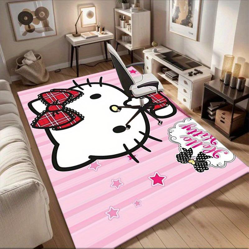 1pc Sanrio Hello Kitty Mermaid Printed Office Carpet Rectangle Rug Under The Table,Perfect Room Decor for Living Room, Bedroom, Kitchen, Non-slip Floo
