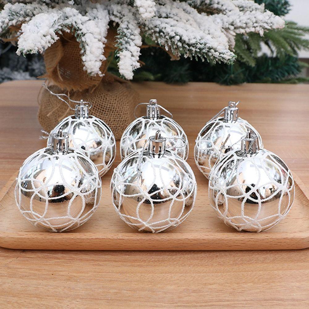 6pcs Cartoon Electroplated Christmas Hanging Balls 6cm Merry Christmas Tree Decor  Children Gifts