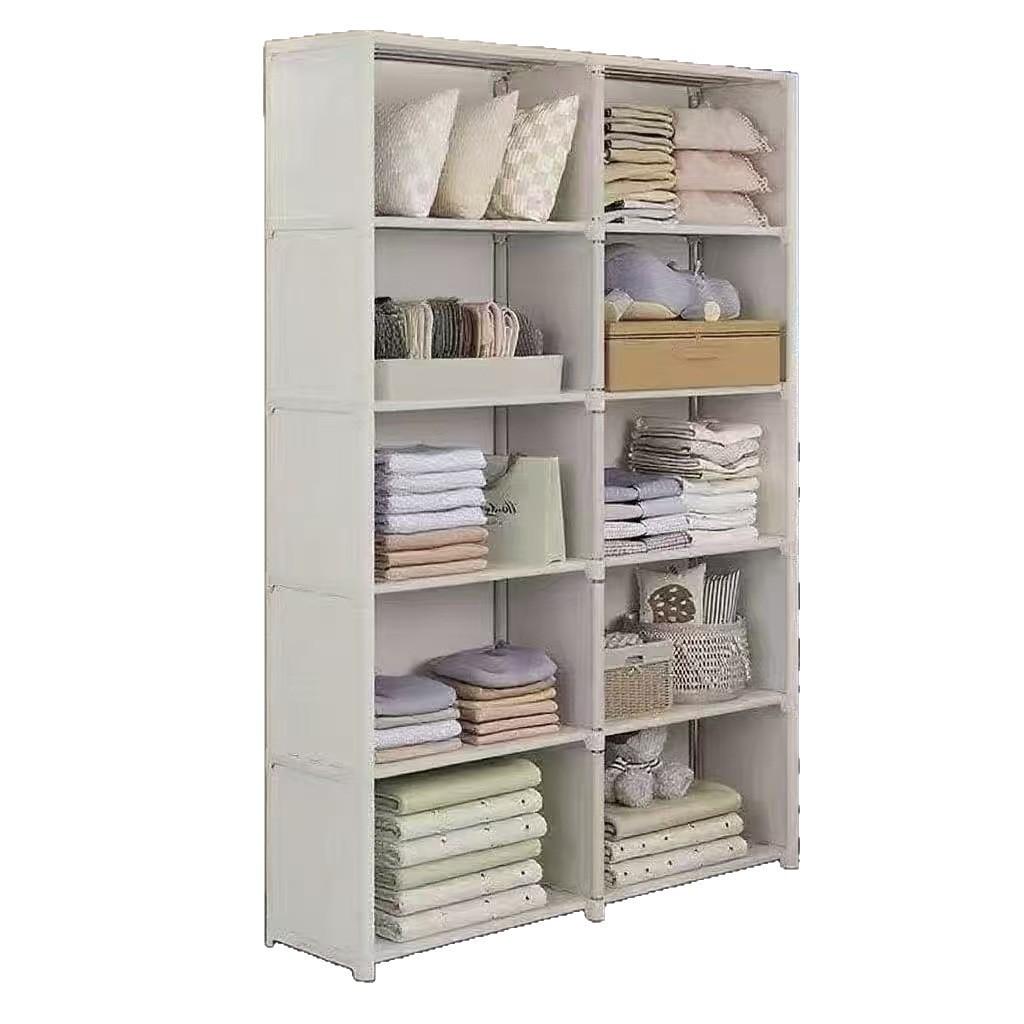 Xiyin Dustproof Wardrobe and Bookshelf Storage Cabinet Combination for Home Bedroom