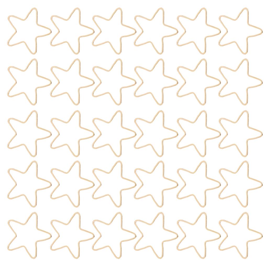 30Pcs Hollow Frame Pendants Copper Crafts Jewelry Accessories Earring Necklace Making SuppliesGold Star