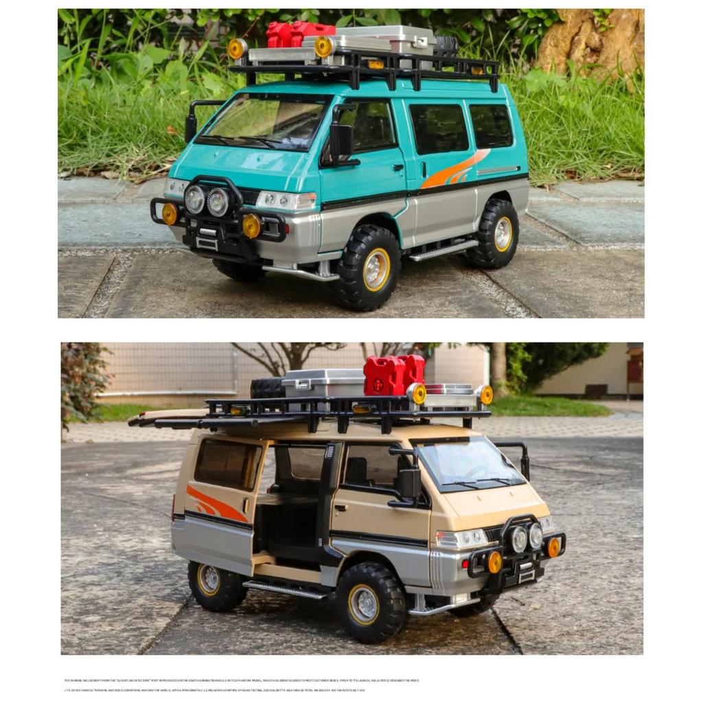 1/24 Mitsubishi Delica Mini Off Road VAN RV Alloy Car Model Sound and Light Children's Toy Collectibles Birthday Gift