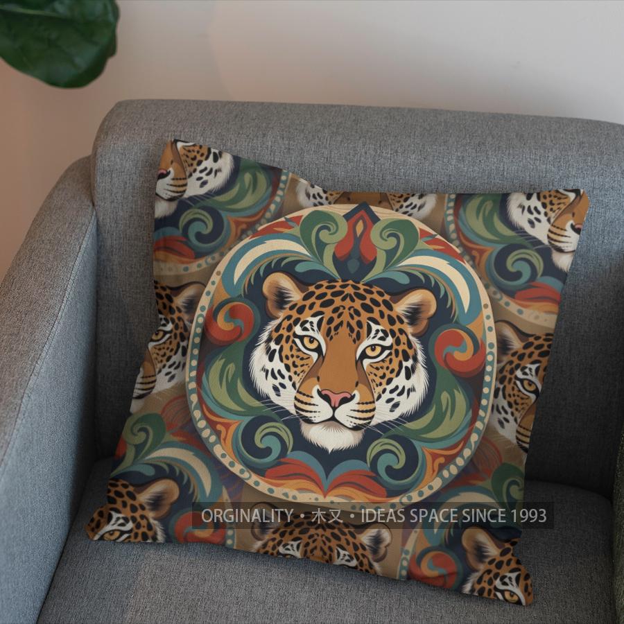 2D Exotic Leopard Design Pillow For Home Decor Pattern Cushion Cover Suitable For Sofa Bedroom Car Pillow Cover
