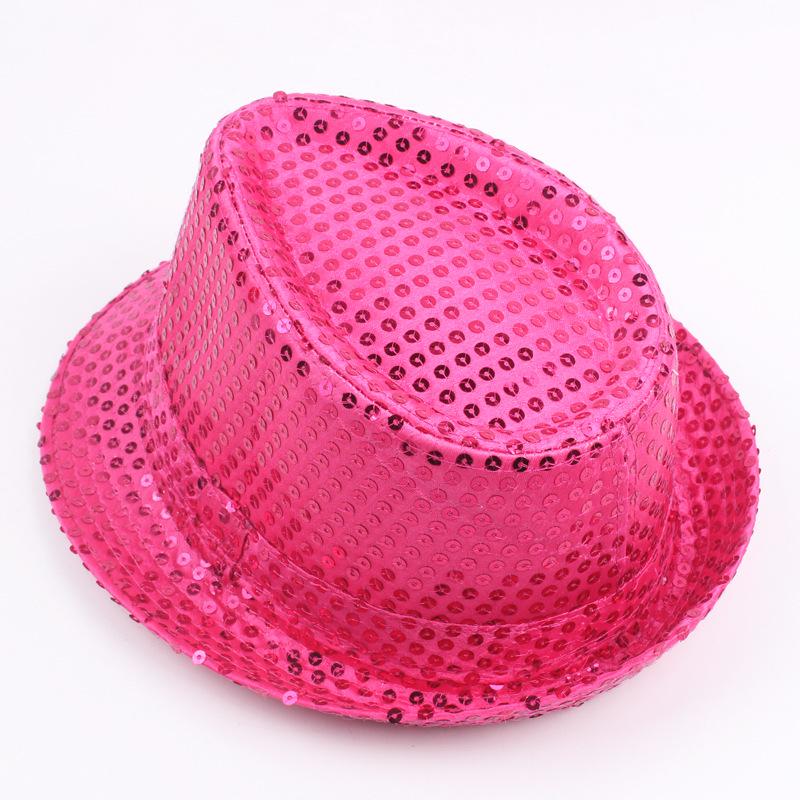 Chasing Peak Wolf Korean Style Jazz Dance Sequin Top Hat for Stage and Magic Performances