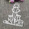 Girl Dog Metal Cutting Dies Stencils DIY Scrapbooking Album Paper Card Template Mold Embossing Craft Decoration