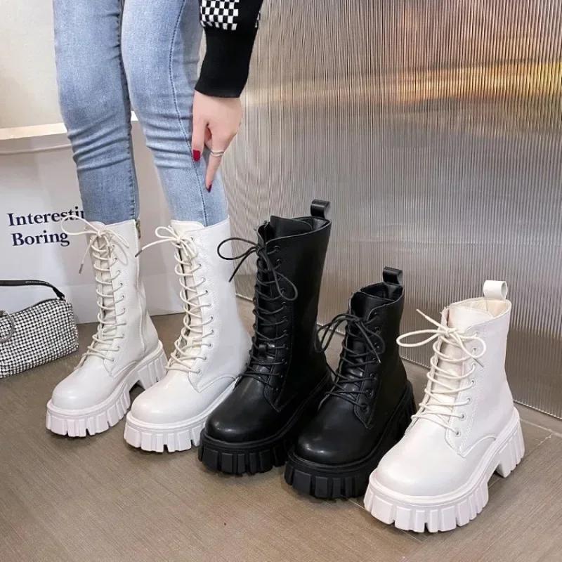 Fashion Short Boots Women's 2025 Autumn and Winter New Korean Version Leather Faced Women's Boots Soft Soled Women's Midsole Boots