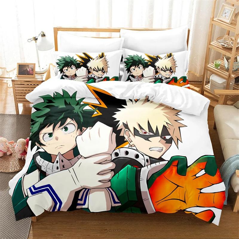 3D Print Anime My Hero Academia Bedding Set Twin Queen King Size Duvet Cover Pillowcase for Boys Girls Teens Adults 2 3pcs