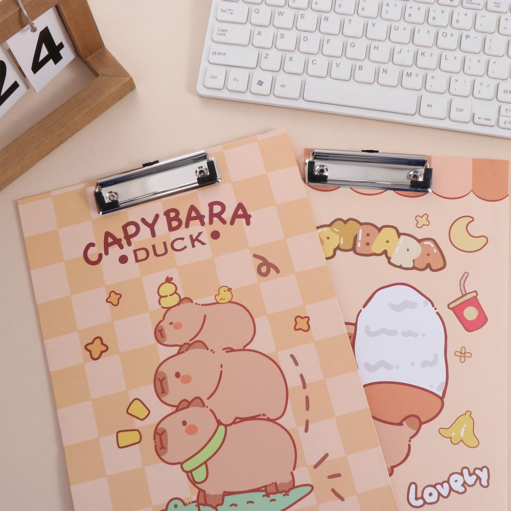 Aesthetic A4 Board Clip Folder File Storage Writing Clipboard Capybara File Folder  File Organizer