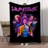 1Pc HUNTR/X Star Print Flannel Blanket, Comfortable for All Seasons, Home Decor, Warmth and Comfort, Perfect for Christmas Gifts821099