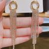 Fashion Simple Temperament Fringed Personalized Earrings Light Luxury Atmosphere Bright Earrings Ear Jewelry Women