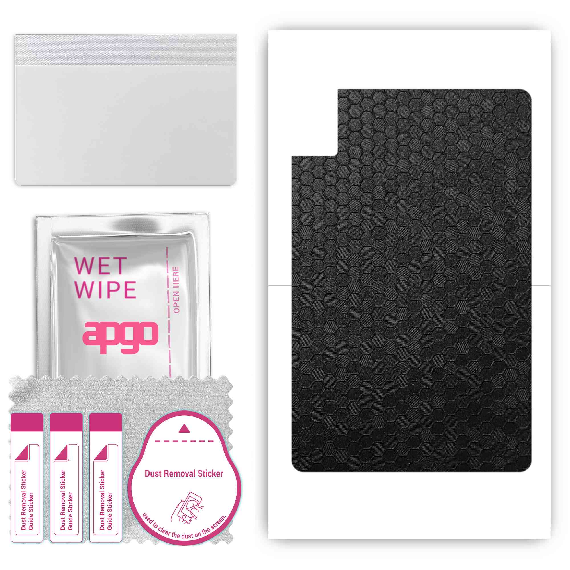 

apgo skin sticker film foil vinyl for the BACK compatible with TCL Tab 10L Gen 2, scratch-resistant, easy to install - Black Honeycomb