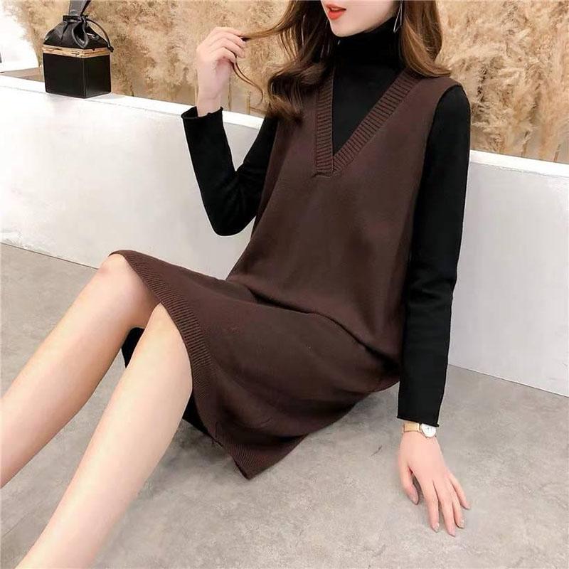 Buy Autumn And Winter Plus Size Mid Length Dress Thin Section Wild Sleeveless Sweater Dress Fashion Casual Women S Vest Skirt At Affordable Prices Free Shipping Real Reviews With Photos Joom