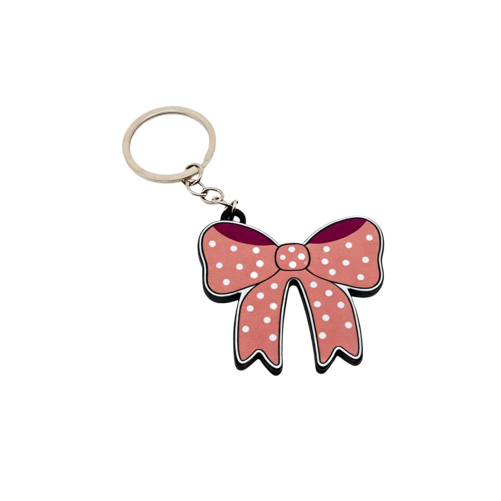 Creative Bow Shaped Keychain Bottle Opener Durable Metal Key Ring Practical Portable Design for Everyday Use and Easy Carrying
