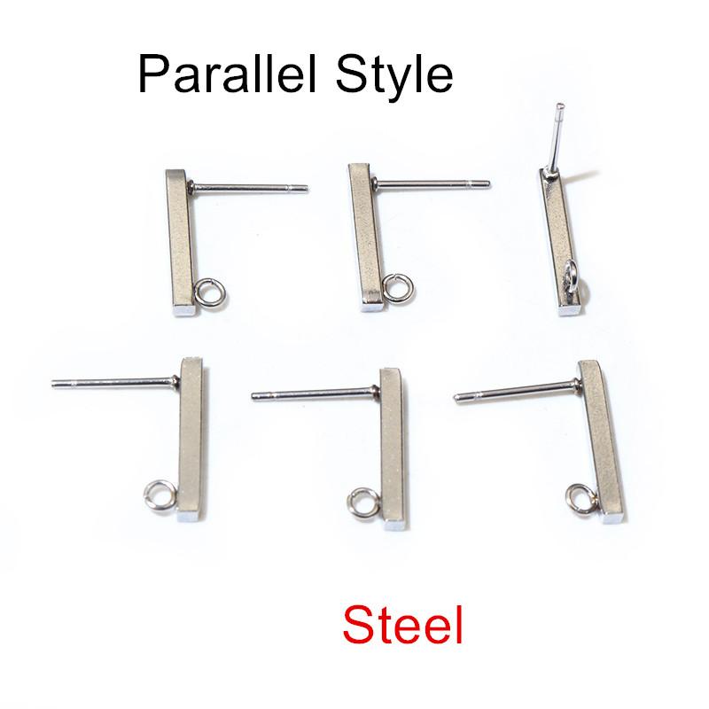 

20pcs 10mm 15mm Stainless Steel Earring Hooks Bar Tube Stud Earrings Ear Wires Connector DIY Jewelry Making Findings Supplies 10x2mm