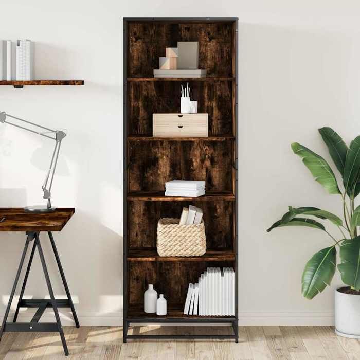 VidaXL Bookcase Smoked Oak 60x35x170.5 Cm Engineered Wood, Bookshelf, Book Holder, Book Support, Cabinet 3300852
