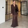 European and American Foreign Trade Women's Clothing 2026 Amazon Cross-border Autumn V-neck Commuter Suit Lace-up Fashionable High-waisted Lace Skirt