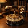 Telefon Pudełko Muzyczne Styl Antyczny Vintage Ornament Ozdobny Telefon Obrotowy Dekoracja do Gabinetu,