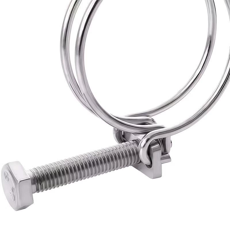 Yuzhiao 304 Stainless Steel Double Wire Hose Clamp