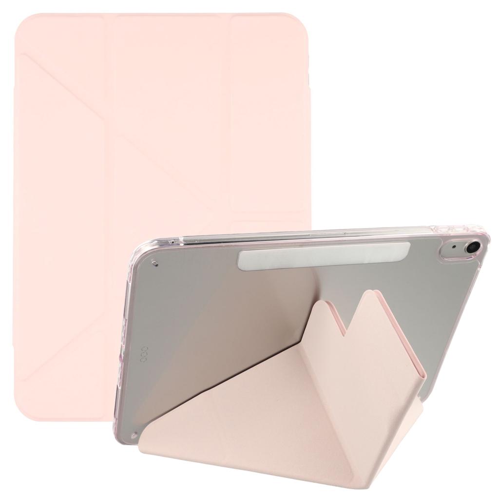 For iPad (2025)/10.9 (2022) Case Magnetic Dual Clasp PU TPU Acrylic Origami Stand Tablet Cover