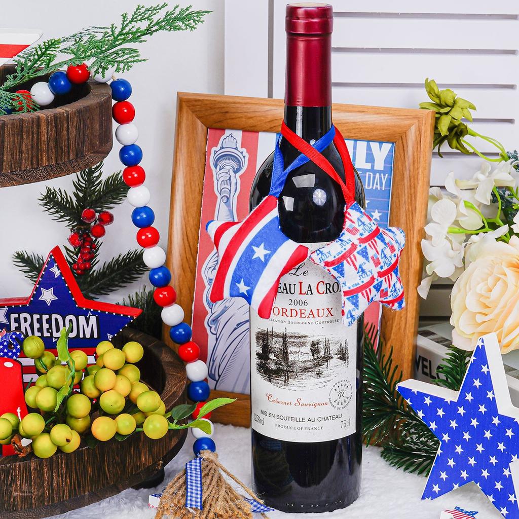 6PCIndependence Day Decoration Pendant Star Pendant Five Star Love Independence Day Decoration