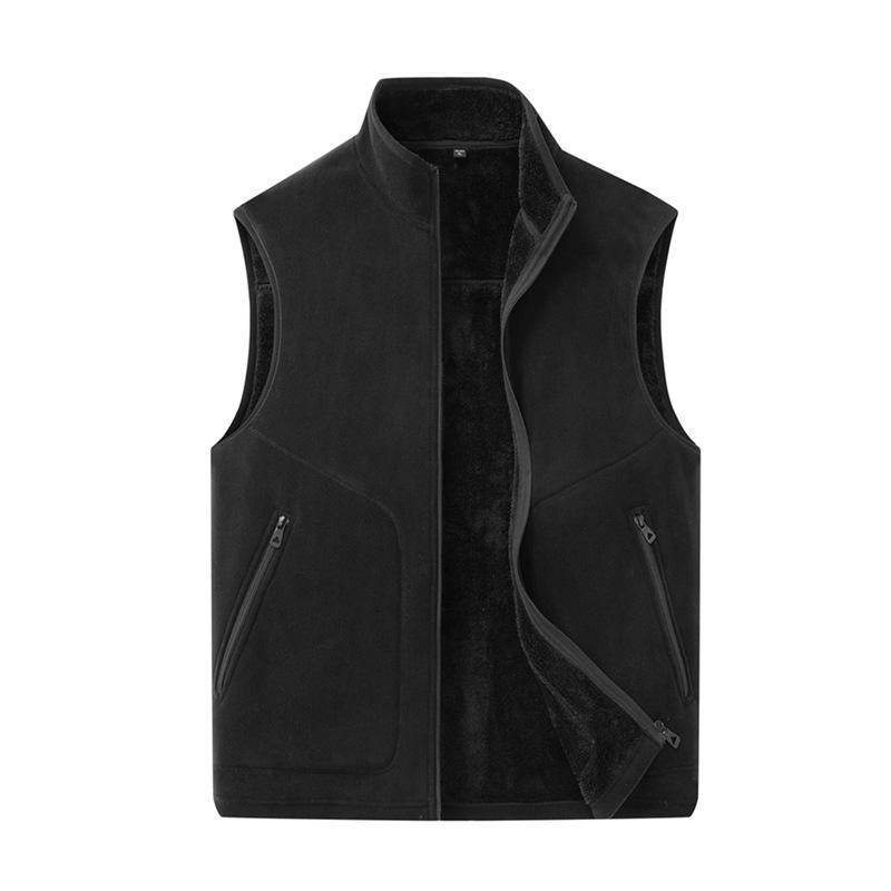 Men's Plus Velvet Thickened Warm Stand Collar Casual Winter Vest