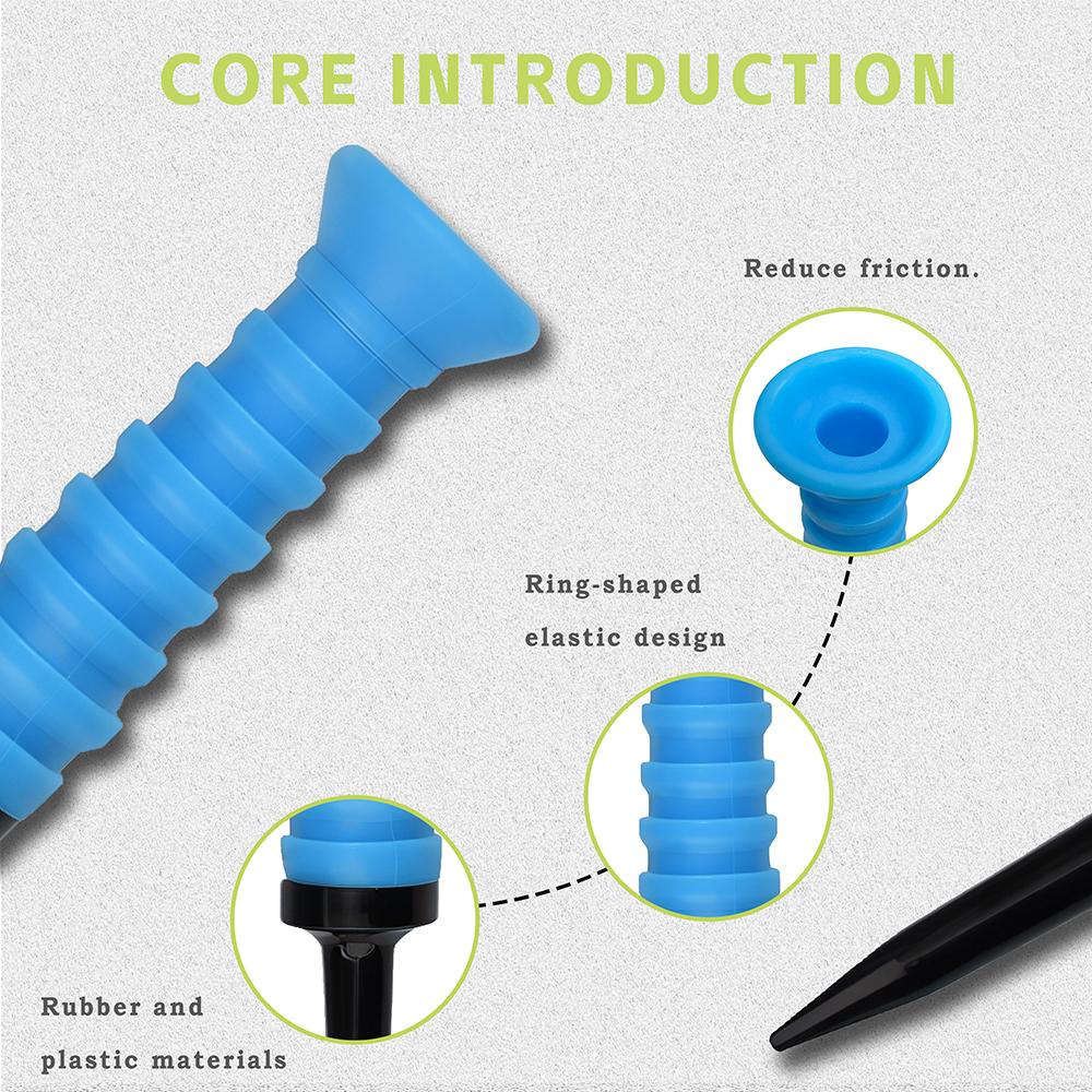 5pcs 360° Flexible Rubber Golf Tees, 3.27in/83mm, Durable, Low Friction, Vibrant Multicolor - Ideal for Everyday Golfers