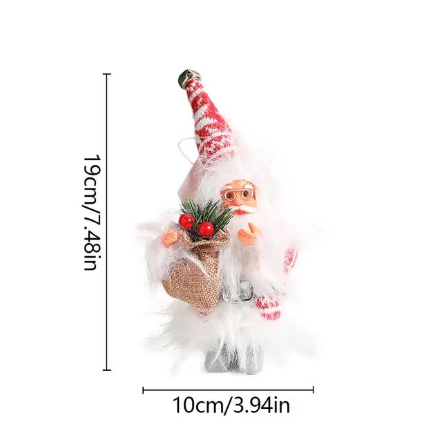 Christmas Party Decoration Cartoon Plush Santa Claus Doll Pendant Christmas Tree Pendant Plush Sled Ski Santa Claus Pendant