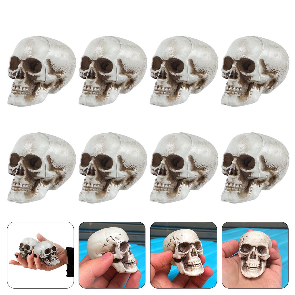 8 Pcs Mini Crafts Halloween Skulls Decor Plastic Small Human Body Model Models Scary Props Fake Skulls Halloween Decorations