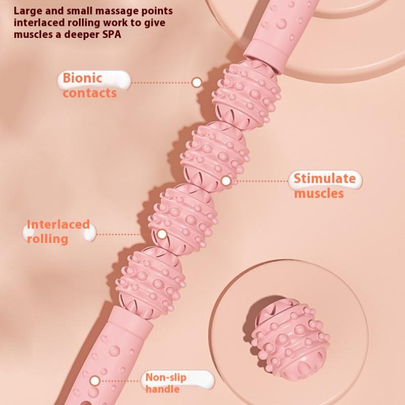 Gear Massage Stick Yoga Deep Muscle Relaxation Massage Shaft Personal Training Fascia Roller Plastic Roller Stick Shaft Fitness