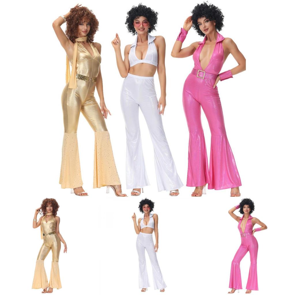 Halloween Hippie Costume For Women With Polyester Blend For Disco And 70s Party Fun